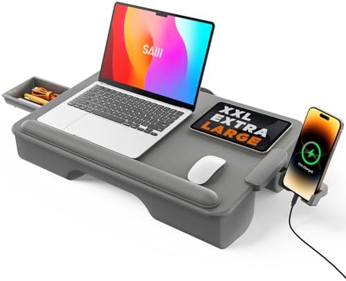 SAIJI Lap Desk with Cushion, Computer Laptop Stand, Lap Laptop Table by SAIJI