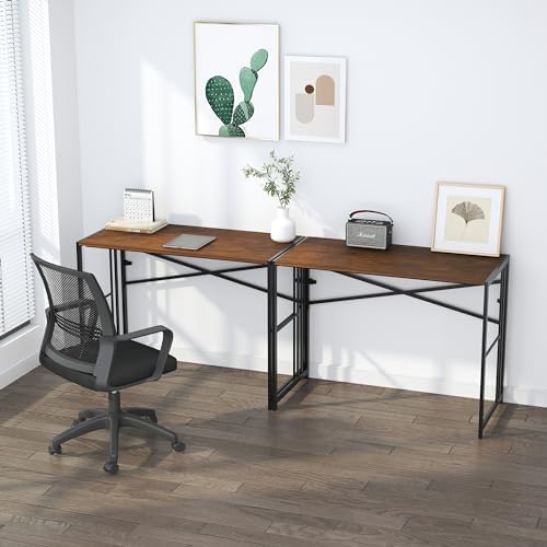 Lutown-Teen 35 inch Folding Small Desk, Mahogany - Image 5