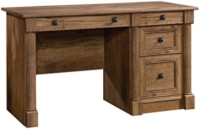 Sauder Palladia Computer Desk with Drawers, Home Office Desk with File Cabinet Storage Drawer, Cable Management, Keyboard Tray, in Vintage Oak finish by SAUDER%C2%AE