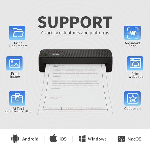 Portable Thermal Printer for Laptop/Phone, Travel Inkless Bluetooth Printer - Image 6