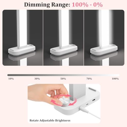 iVict Nail Desk Lamp, 34" Nails Tech Light with Phone Stand, 0-100% Adjustable Brightness, 3000K-6000K Color Temperature Led Desk lamp for Nail, Tattoos, Eyebrows, Beauty - Image 6