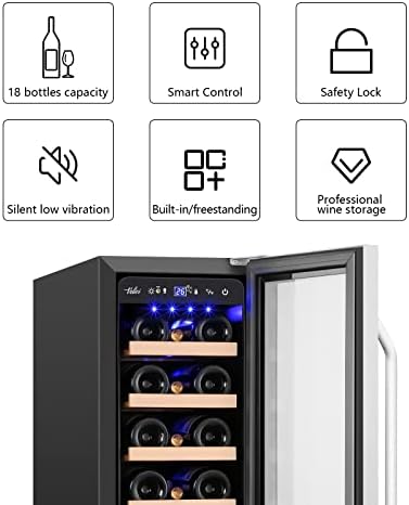 Velivi Mini Wine Fridge 18 Bottle Capacity,Built-in or Freestanding - Image 3