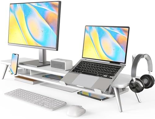 Fenge 42.5-Inch Monitor Stand Riser with Laptop, Phone & Headphone Holders by Fenge