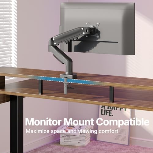 HUANUO 48″ x 26″ Electric Standing Desk with 2 Drawers &24.4″ Large Keyboard Tray, C-Clamp Mount Compatible, Adjustable Computer Desk for Office, Sit Stand Up Desk with 4 Height Presets, Deep Walnut - Image 4