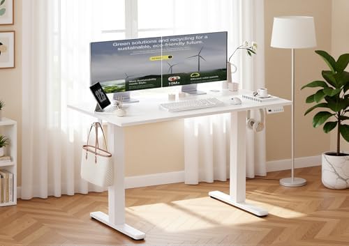 Claiks Electric Height Adjustable Standing Desk, 48x24 Inch, Cold White - Image 2