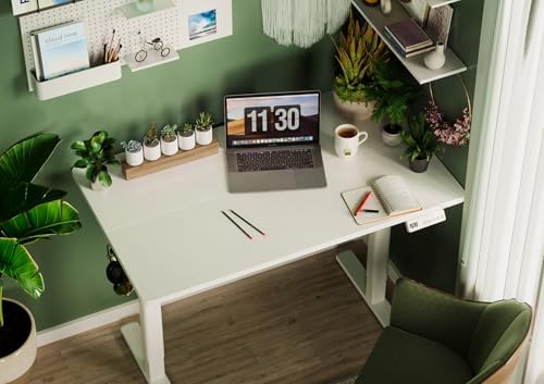 Claiks Electric Height Adjustable Standing Desk, 32x19 Inch, White - Image 2