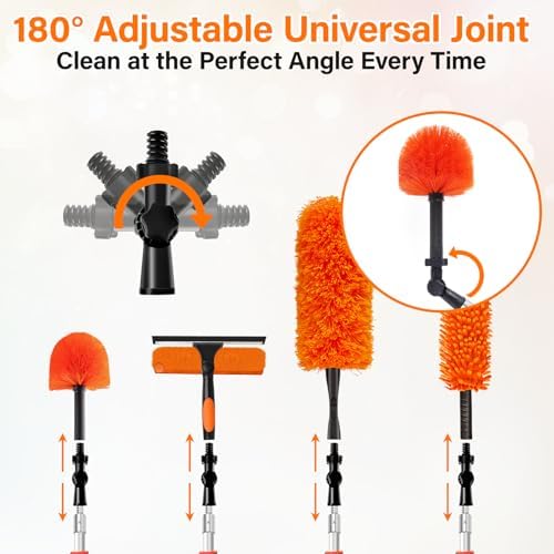 30FT High Reach Duster with Extension Pole 5-24FT, 4-in-1 Cleaning Kit - Image 6
