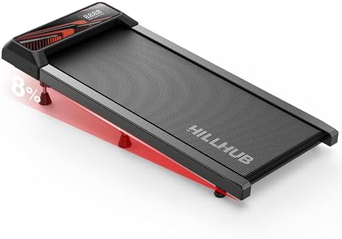 2.5 HP Quiet Under Desk Walking Treadmill Pad with 8% Incline, 265 lbs Capacity – Portable Compact Treadmill for Home Office & Small Spaces, 15" x 35.4" Belt by HillHub