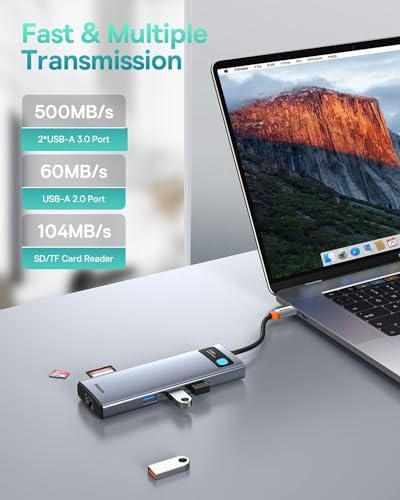 Baseus Laptop Docking Station Dual Monitor 9 in 1 USB C Hub up to 4K@120Hz - Image 6