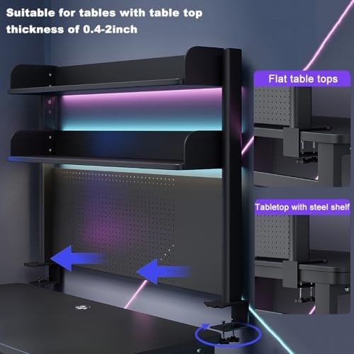 Clamp on Desk Shelf with Pegboard, Desktop Organization Bookshelf - Image 5