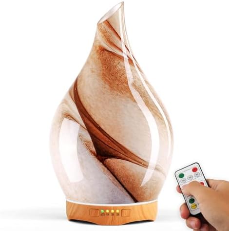 Porseme 280ml Remote Essential Oil Diffuser 3D Glass Ultrasonic Mist 7H by Porseme