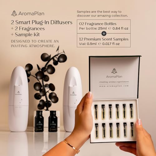 Plug in Wall Diffuser 2 Pack + 2 Scents & 12 Samples + App – Cold Air - Image 2