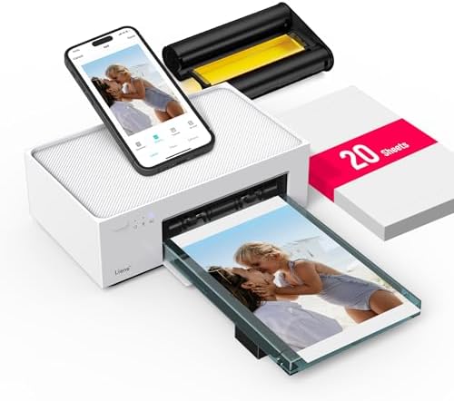 Liene M100 4x6'' Photo Printer, Wi-Fi Picture Printer, 20 Sheets, Full-Color Photo, Instant Phone Printer for iPhone, Android, Smartphone, Thermal Dye Sublimation, Portable Photo Printer for Home Use by Liene