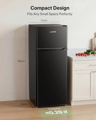 Upstreman 7.7 Cu.Ft. Refrigerator with Freezer Double Door Fridge - Image 2