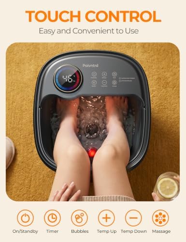 Foot Spa with Heat & Massage, Collapsible Foot Bath with Bubbles - Image 2