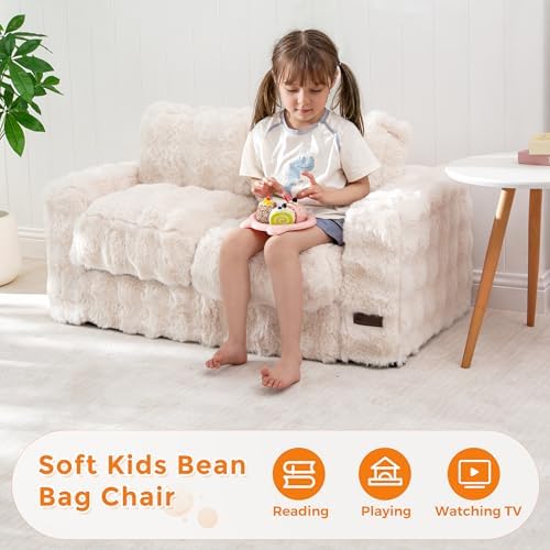 MAXYOYO Kids Bean Bag Chair, Comfy Upholstered Bean Bag Sofa with Filler - Image 4