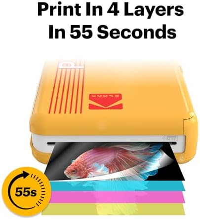 KODAK Mini 2 Retro 2x3 Portable Photo Printer, 4PASS, 98 Sheets, White - Image 3