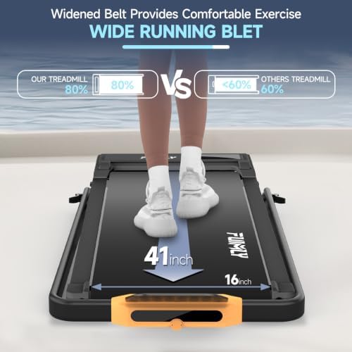 FUNMILY Upgrade Walking Pad Folding Treadmill with 12%/15% Incline & Handle Bar, 3.5HP Foldable Under Desk Compact Treadmills for Home/Office/Gym, 400+lb Capacity, Shock Absorption - Image 6