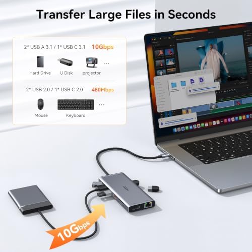Laptop Docking Station 3 Monitor USB C Docking Station Dual Monitor Adapter - Image 6