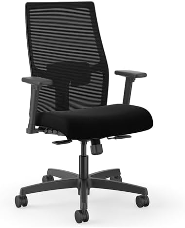 HON Ignition 2.0 Ergonomic Office Chair, Lumbar Support, Desk Chair, Black by HON