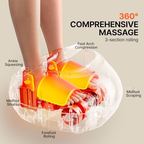 VEVOR Foot Massager Machine with Heat, Deep-Kneading, Compression, and Shiatsu for Plantar Fasciitis, Neuropathy, Gifts for Men, Women - Fits up to Men Size 12 - Image 3