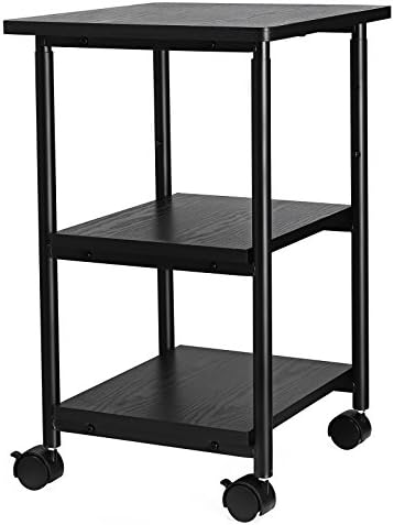 VASAGLE 3-Tier Printer Stand with Locking Wheels, Under Desk Printer Table by VASAGLEbySONGMICSHOME