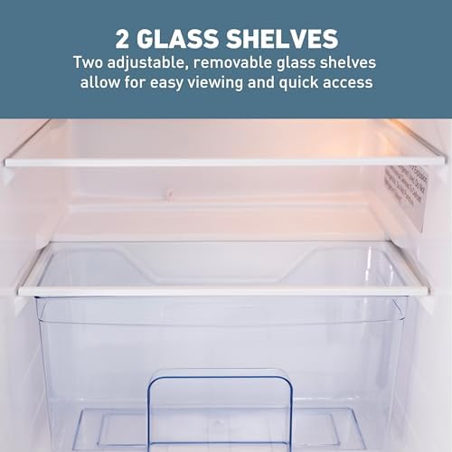 West Bend Mini Fridge with Freezer Retro-Styled for Home Office or Dorm, Features Dual Doors Removable Glass Shelves Manual Defrost and Mechanical Adjustable Temperature Control, 3.1-Cu.Ft, Red - Image 6