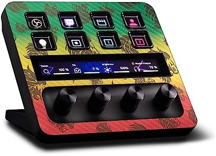 MightySkins Carbon Fiber Skin Compatible with Elgato Stream Deck + - Rasta Lion | Protective, Durable Textured Carbon Fiber Finish | Easy to Apply, Remove, and Change Styles | Made in The USA by MIGHTY+SKINS
