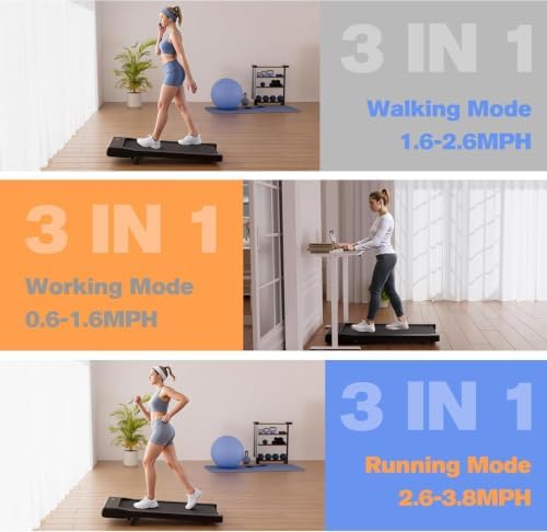 MJWW Walking Pad, Auto Incline, 3.0HP, 300lb, Under-Desk, Remote LED - Image 3