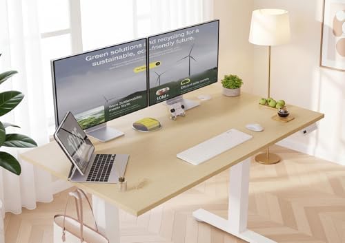 YDN Electric Standing Desk, 40x24 Inch, Nature - Image 5