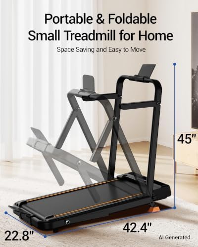 Walking Pad with 16% Incline, 4-in-1 Foldable Treadmill with Handles - Image 5