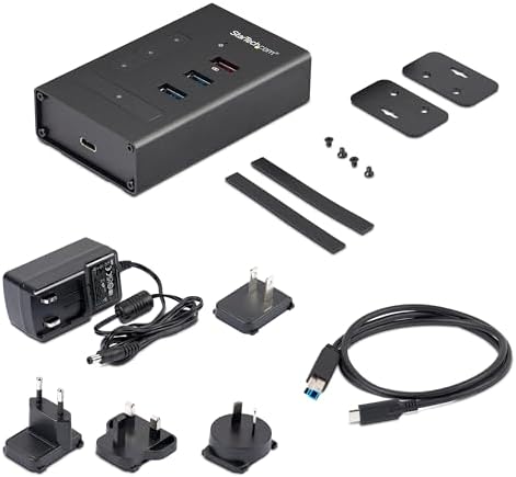 StarTech.com USB-C Hub 4 Port - USB C to 3 x USB A and 1 x USB C - USB 3.0 - Mountable - Industrial - Powered USB Hub - USB Port Expander (HB30C3A1CST) - Image 6