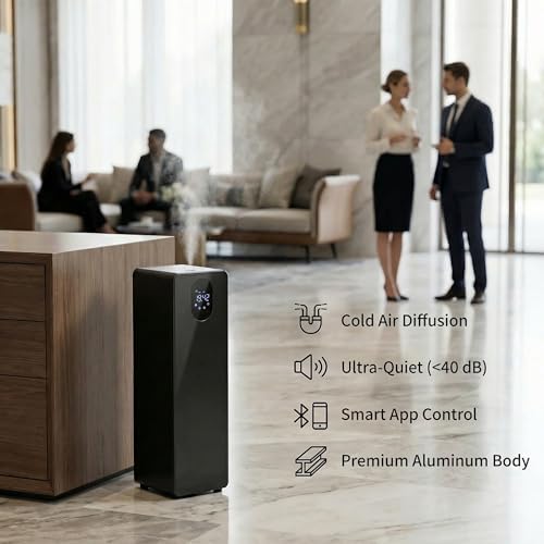 Waterless Essential Oil Diffuser, Smart App Controlled Scent Diffuser for Large Room, Covers Up to 6000 Sq Ft, Quiet Aroma Diffuser for Home Hotel Office (Black) - Image 4