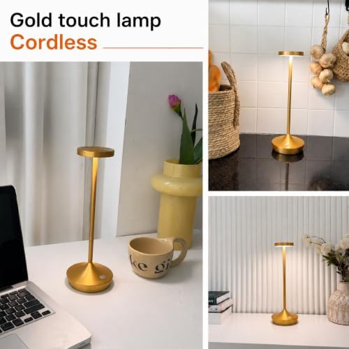 2 Pack Gold Cordless Table Lamps, Rechargeable 6000mAh, 72H Runtime - Image 6