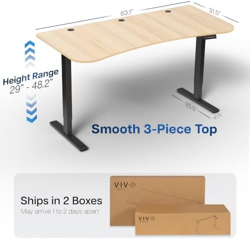 VIVO Light Wood 63 x 32 in Standing Desk, DESK-KIT-1B1C - Image 3