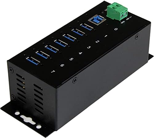 StarTech.com 7-Port USB 3.0 Hub - 5Gbps - Metal Industrial USB-A Hub with ESD Protection & 350W Surge Protection - Din Rail Wall or Desk Mountable - TAA Compliant USB Expander Hub (ST7300USBME) - Image 6