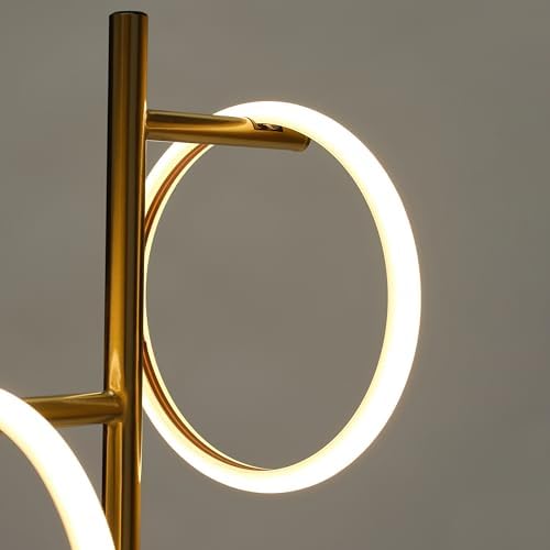 Brightech Saturn Table Lamp, Great Living Room Decor, Desk Tree Lamp for Offices, Contemporary Lamp for Living Rooms, Nightstand Lamp with 2 LED Lights for Bedroom Reading - Brass - Image 5