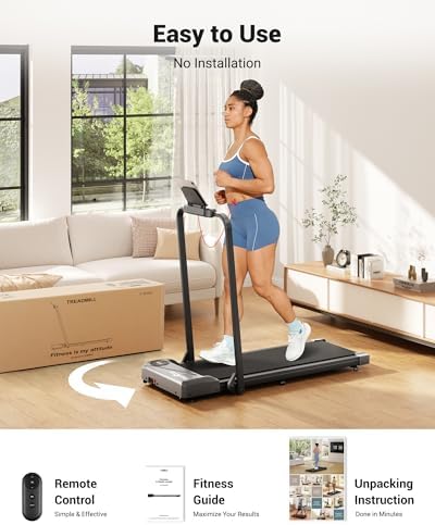 THERUN Walking Pad with Handle Bar, 2 in 1 Under Desk Portable Treadmill - Image 4