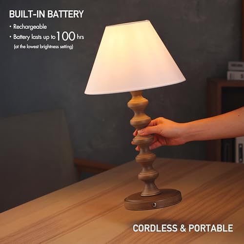 O'Bright Ember Rechargeable Table Lamp (Charcoal-Washed_Baluster) - Image 3