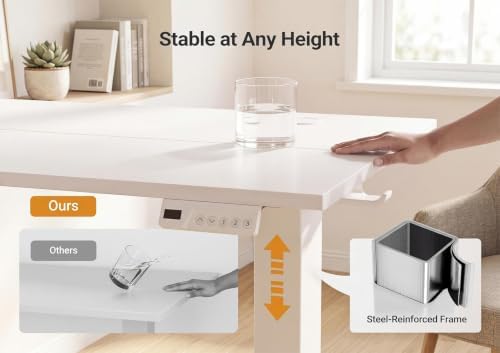 YDN Electric Standing Desk, 40x24 Inch, White - Image 6