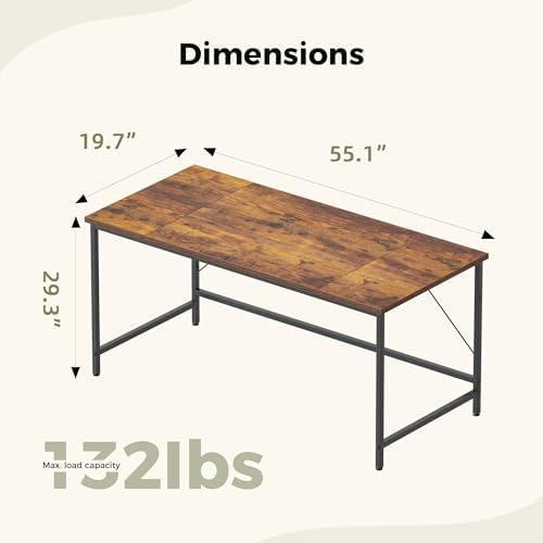 Mericonia 55x20 Inch Computer Desk, 0.6" Thick Small Office Table - Image 2
