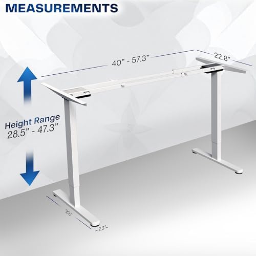 VIVO White Dual Motor Electric Standing Desk Frame, DESK-E-200W - Image 3