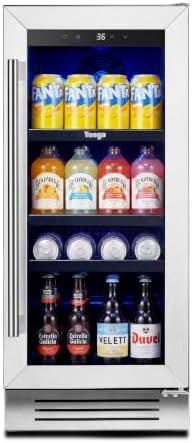 Yeego Beverage Refrigerator- 15 inch 100 Cans Beer Cooler with Glass Door by Yeego