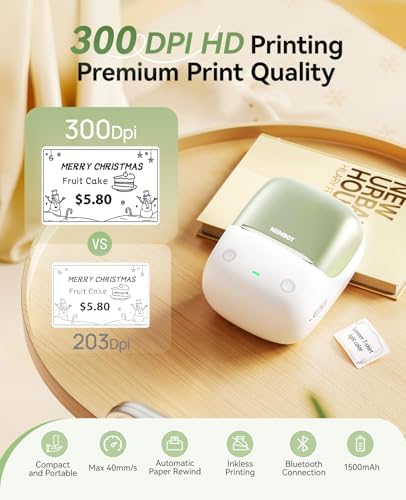 NIIMBOT B2 Pro Label Maker Machine with Tape, Support Photo Printing, Green - Image 4