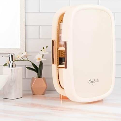 Cooluli Beauty 12L Skincare Fridge - for Makeup, Cosmetic & Facial Skin Care Products - for Women & Teen Girls - Pearl White Mini Fridge for Bedroom & Bathroom Vanity - Interior LED Lights - Image 6