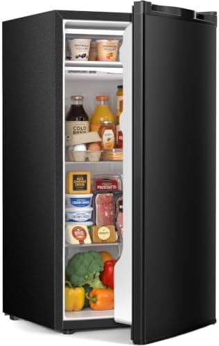 Antarctic Star 3.2 Cu.Ft. Compact Refrigerator,Single Door Mini Fridge with Adjustable Thermostat,Low noise for Apartment,Dorm,Office,BLACK by AntarcticStar