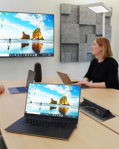 Conference Table Power Hub, Pop up Outlet with HDMI, PD20W, Black - Image 4