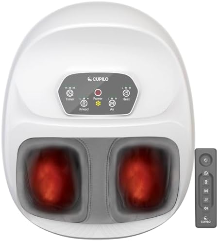 CuPiLo Foot Massager with Heat, FSA Eligible HSA Full Foot Massage, White by CUPILO