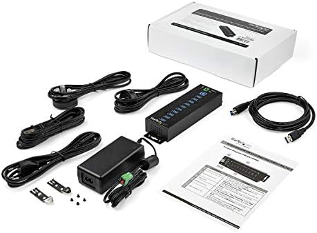 StarTech 10-Port Industrial USB 3.0 Hub 5Gbps, 65W PA, TAA (HB30A10AME) - Image 4