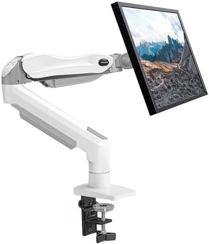 HUANUO Single Monitor Mount, 13 to 32 Inch Gas Spring Monitor Arm, Adjustable Stand, Vesa Mount with Clamp and Grommet Base - Fits 4.4 to 19.8lbs LCD Computer Monitors by HUANUO